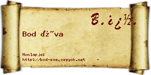 Bod Éva névjegykártya